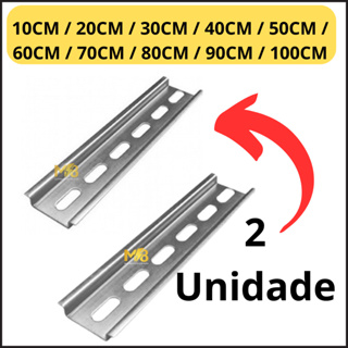 2 Unidades Trilho Din Perfurado Galvanizado para Quadro Elétrico Disjuntor Din em Oferta na Shopee