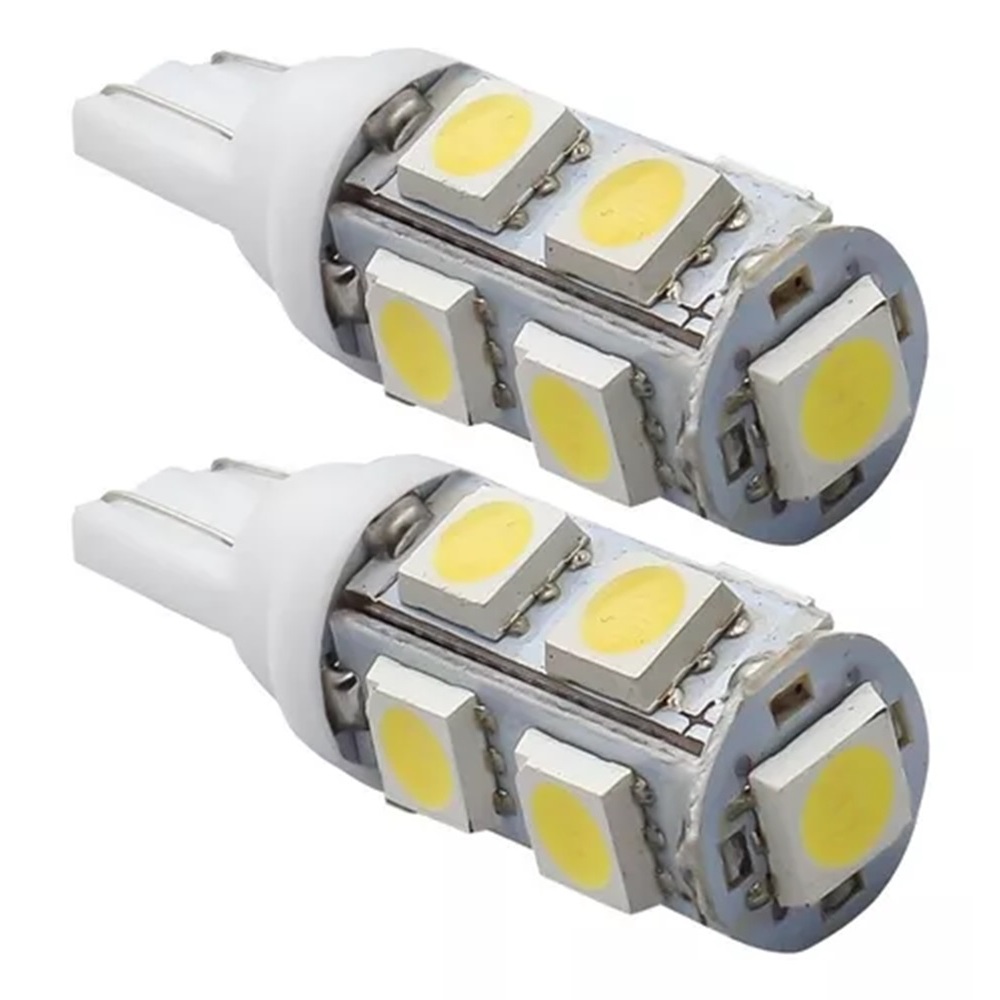 Par Lâmpada Pingo T10 9 Leds Farolete Lanterna Teto Placa Mala 12v