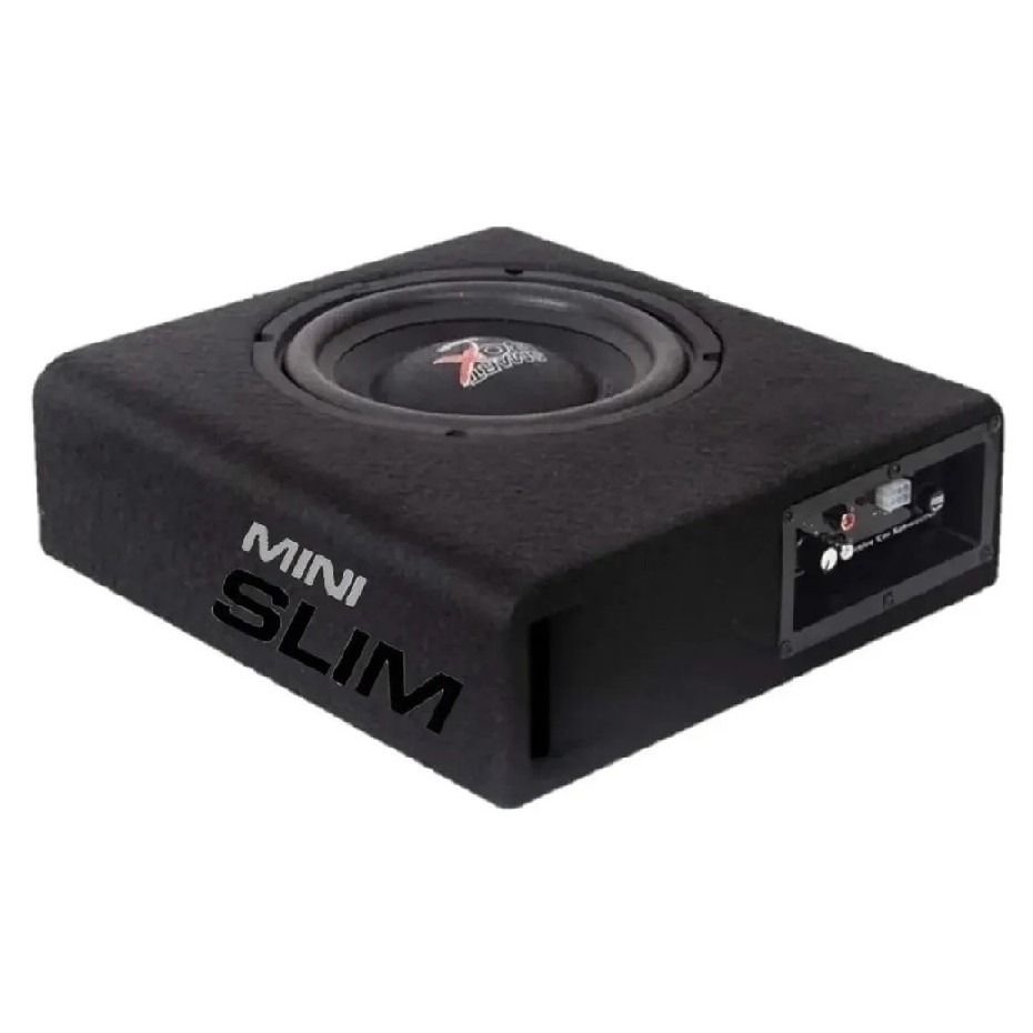 Caixa Subwoofer Amplificada Ativa Automotiva Mini Slim Thunder 8 Polegadas  200 Watts Rms