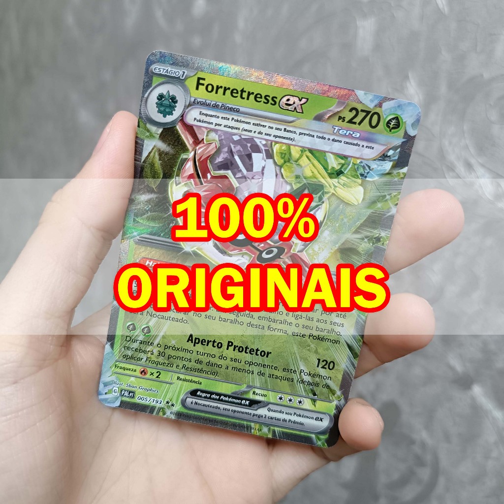 Surpreenda um fã de Pokémon: Pacote de 4 cartas Pokémon Ultra Raras EX originais Copag