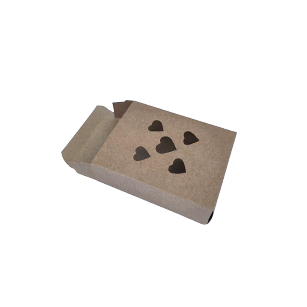Kit Caixa Para Sabonete Kraft 9x7x3 e mini sacolinha Coraçoes C/50 unidades