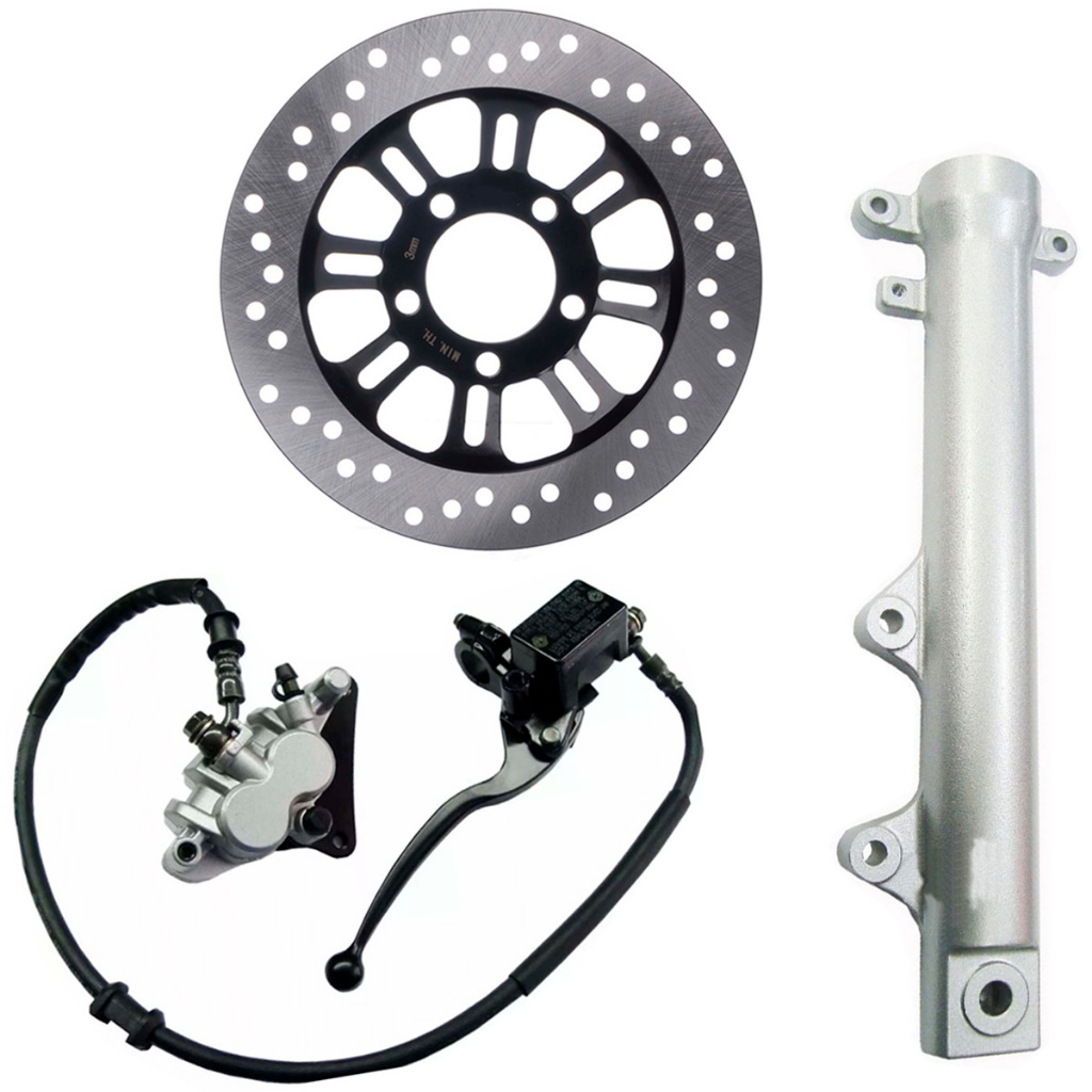 Kit Sistema Freio A Disco Dianteiro Titan150 Mix Fan150 Cg150 2009 A 2013 Canela Pinça Burrinho Flexível Stilo