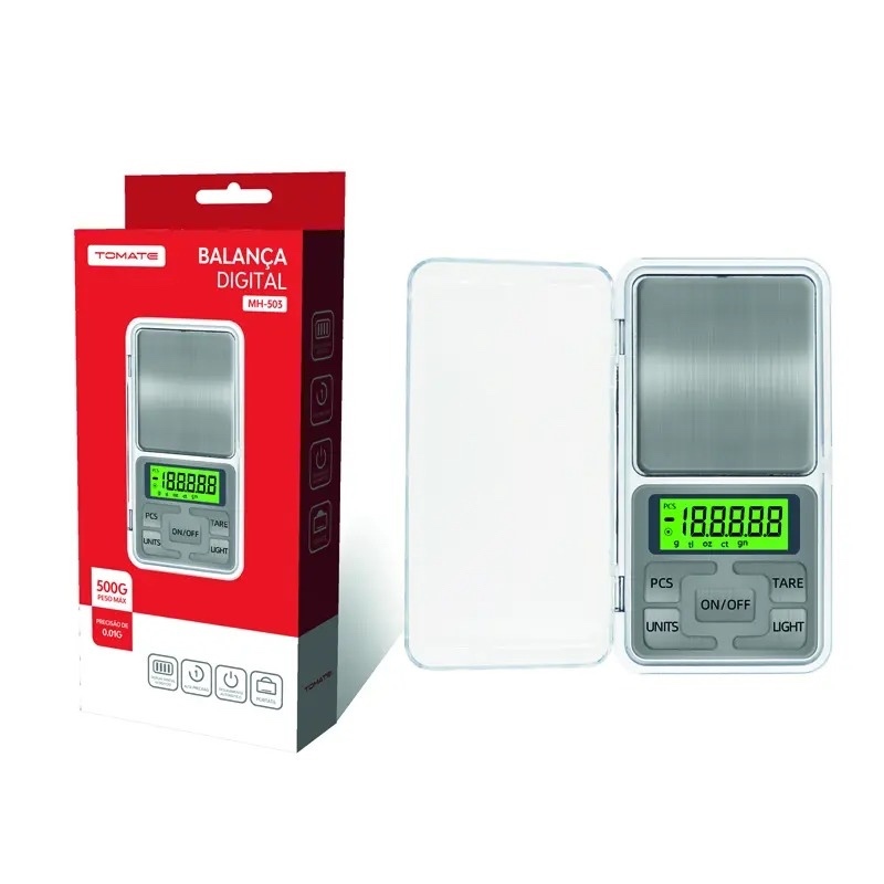 Mini Balança Alta Precisão Portátil 0,1g A 500g Digital Para Joias Ouro Farmácia E Outros Da Marca Tomate