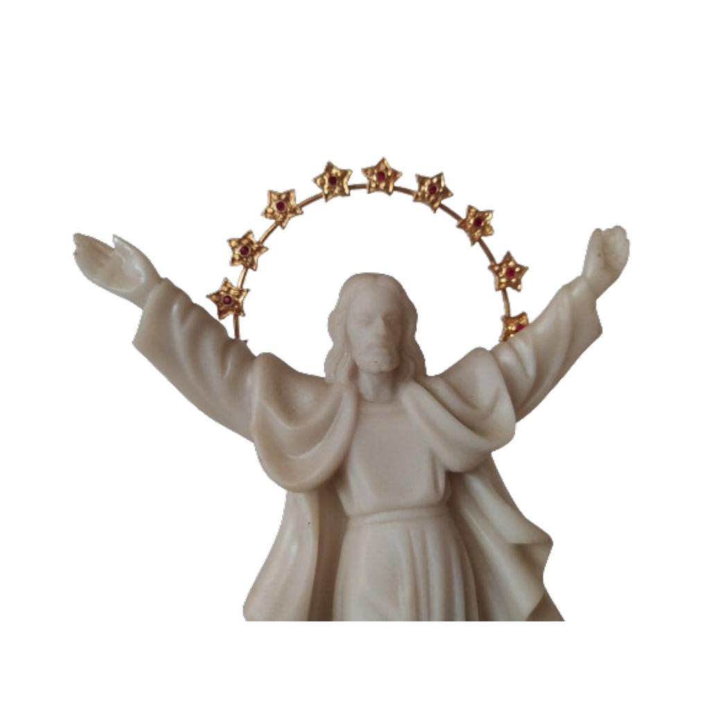 Imagem Cristo Jesus Salvador 27 Cm Redentor Resina Pedras
