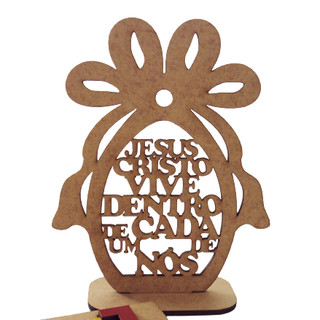 Kit com 10 Lembrancinhas de Páscoa Cristã em Mdf Crú 3mm - Jesus Cristo Vive - mimo páscoa - páscoa cristã.