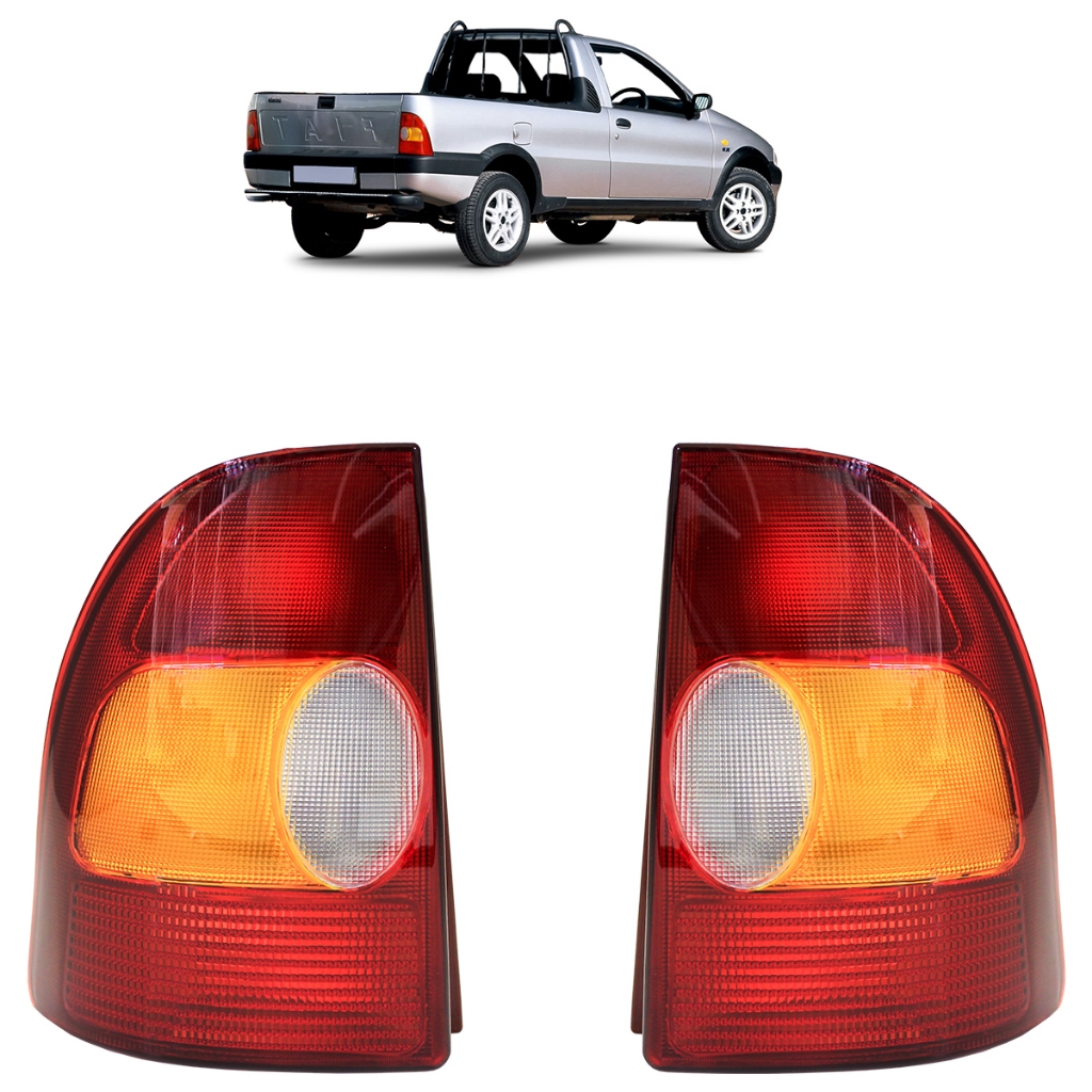 Lanterna Traseira Strada 1996 1997 1998 1999 2000 tricolor Carcaça Vermelha Lente Estriada