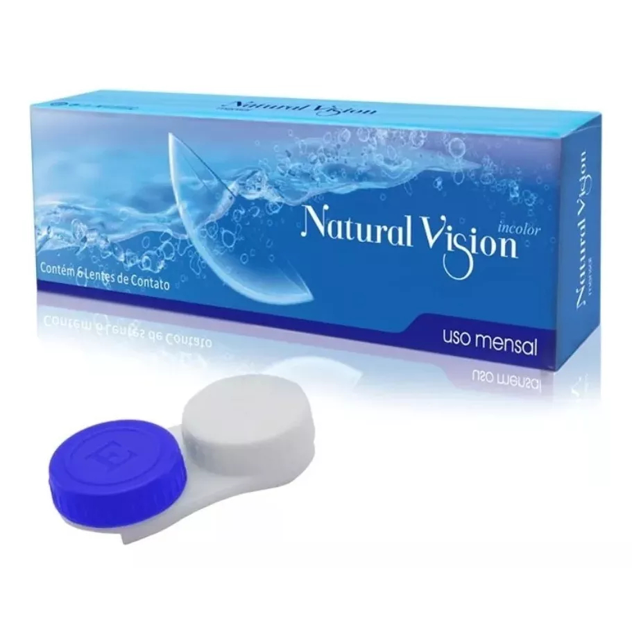 Lente De Contato Incolor Mensal Com Grau Natural Vision + Estojo em Oferta na Shopee