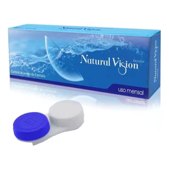Lente De Contato Incolor Mensal Com Grau Natural Vision + Estojo