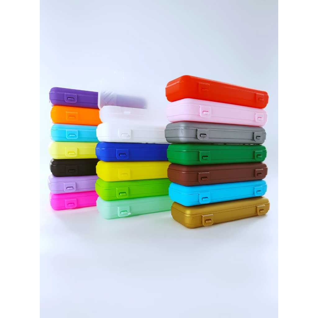 12 estojos plástico lembrancinhas escolar diversas Cores art milly festas