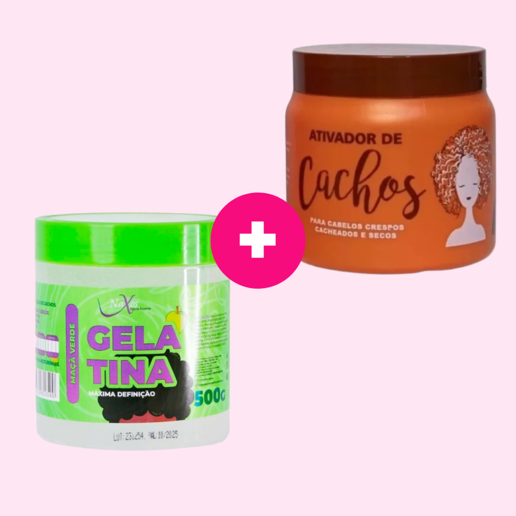 Kit Ativador + Gelatina De Cachos 500g - Naxos Produto Original Qualidade Garantida Envio Rápido | Pronta Entrega