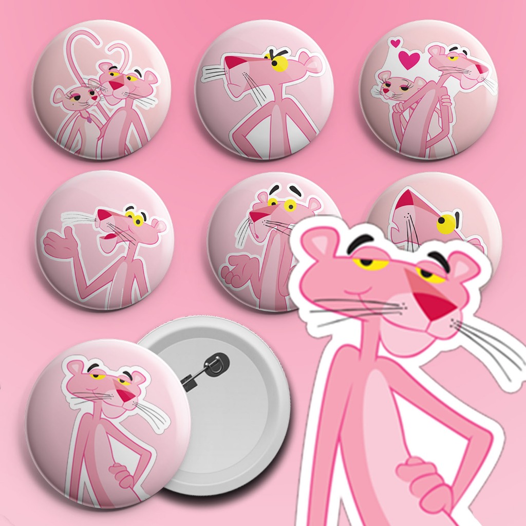 Bottons Pantera Cor de Rosa - broche alfinete boton bottom button pin em Oferta na Shopee