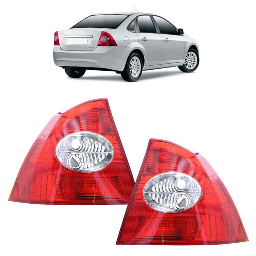 Lanterna Traseira Focus Sedan 2009 2010 2011 Bicolor Lente Lisa Acrilico em Oferta na Shopee