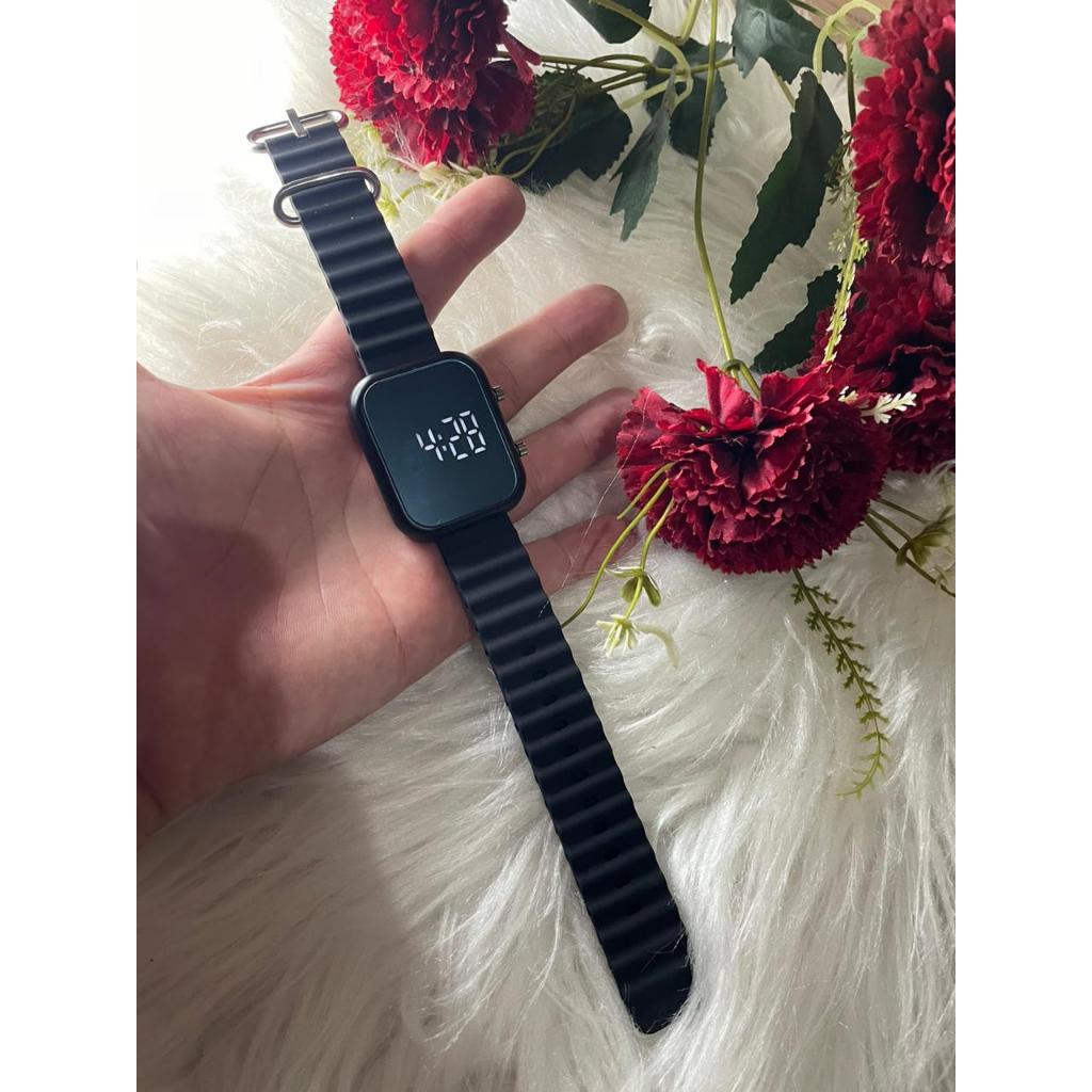 Relógio Digital Led Pulseira De Silicone pulseira oceano Estilo à prova d'água masculino 2342
