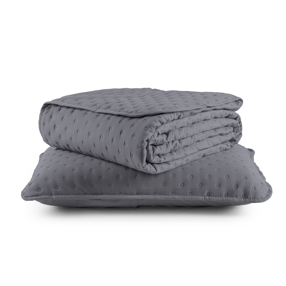 Kit Cobre Leito Colcha Solteiro 2 Peças Matelado Dupla Face Dots 300 Fios Com Porta Traves...