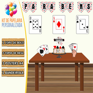 Kit festa em casa Baralho em Oferta na Shopee