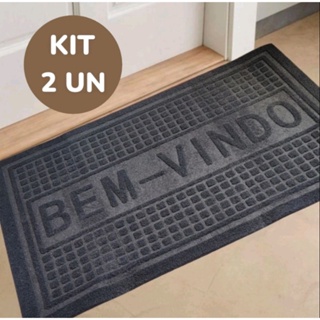 KIT DOIS TAPETE BEM VINDO PARA PORTA ENTRADA EMBORRACHADA ANTIADERENTE em Oferta na Shopee