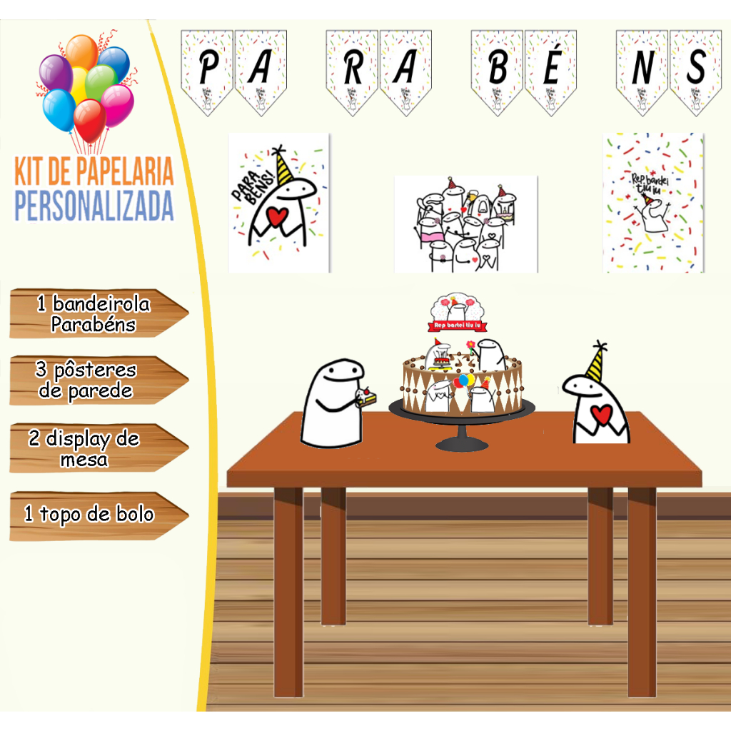 Kit festa em casa Flork em Oferta na Shopee