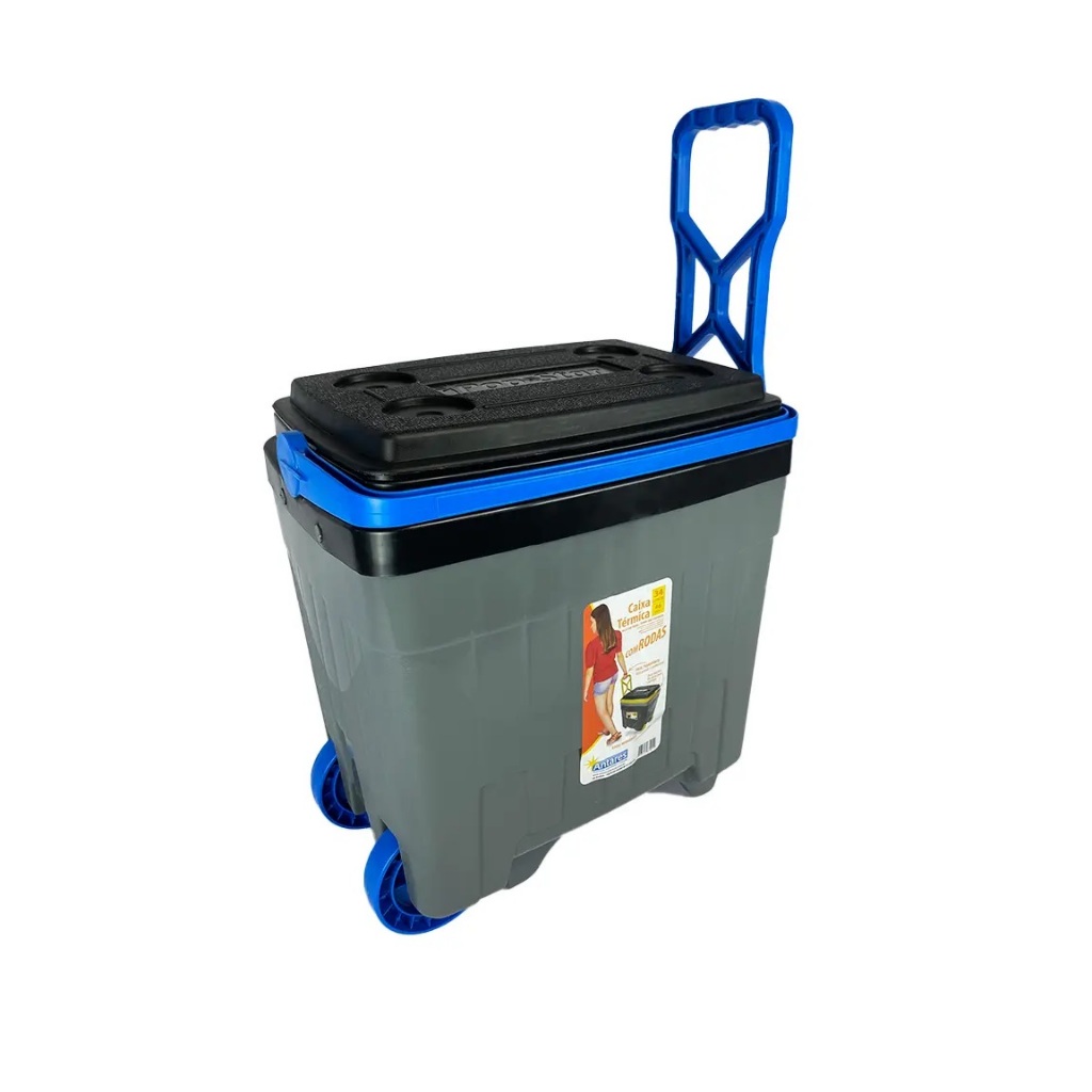 Caixa Térmica 34 Litros Com Rodinha Camping, Pesca, Cooler
