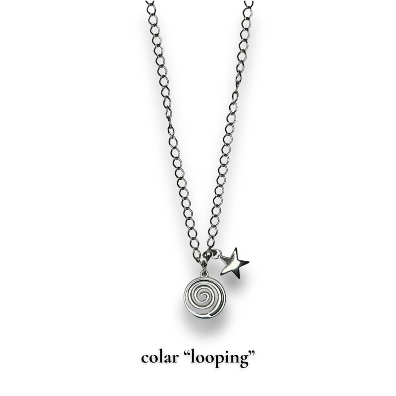 colar "looping" / correntinha espiral estrela / star grunge vintage harajuku anime soft ????