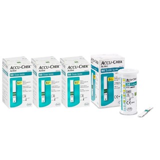 Kit Accu chek Active Fitas Tiras de Glicemia 4 Caixas c/ 50 Unidades ( 200 Tiras)