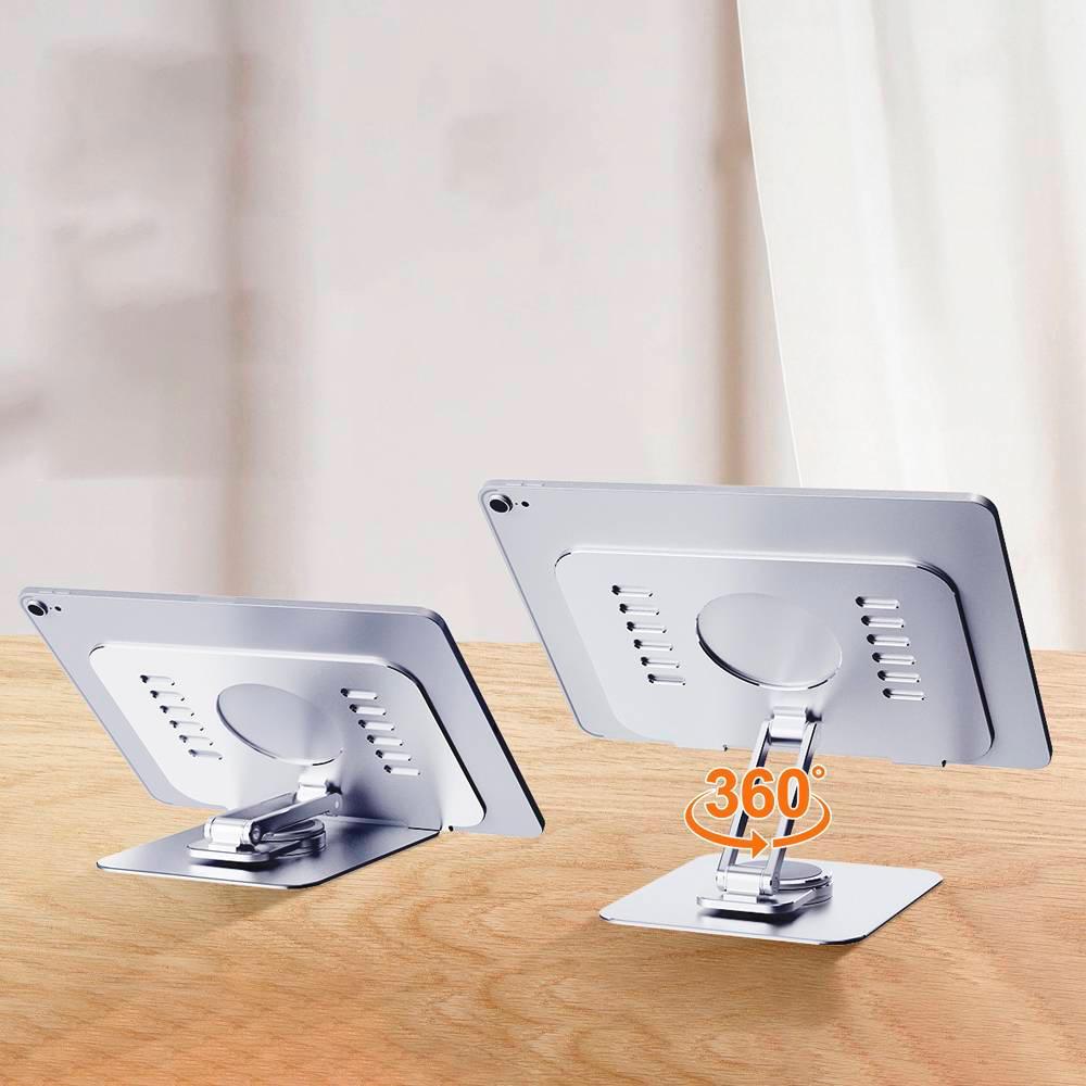 Suporte para tablet portátil ergonômico dobrável ajustável alumínio slim aerostand escritório trabalho resistente base universal