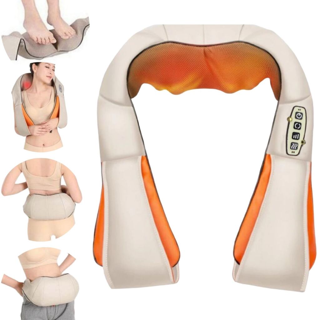 Massageador Colete Shiatsu Aquece Almofada Martelinho Apoio Braço Alivia Tensão Pescoço Lombar