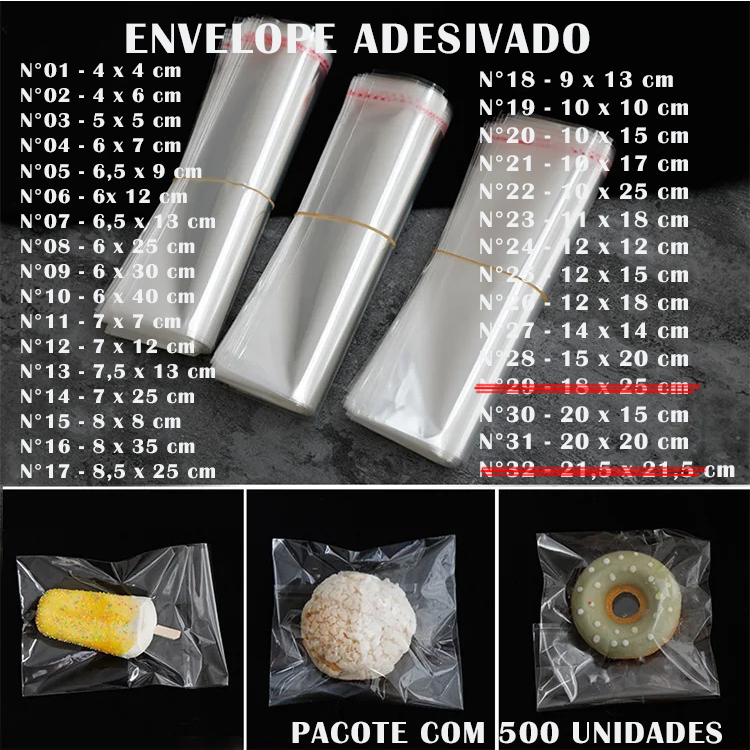 Saco Adesivado Transparente C/ Aba Adesiva Abre e Fecha - 500 Unid. em Oferta na Shopee