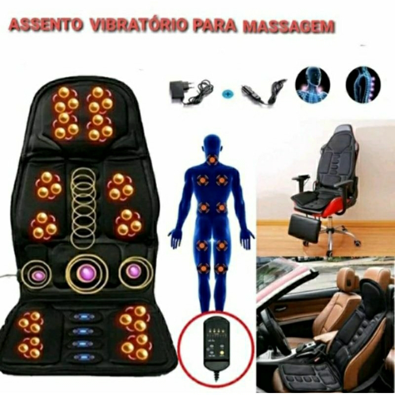 Assento Massageador Elétrico Esteira De Vibravação Anti-Stress Alivia Dores 110/220V