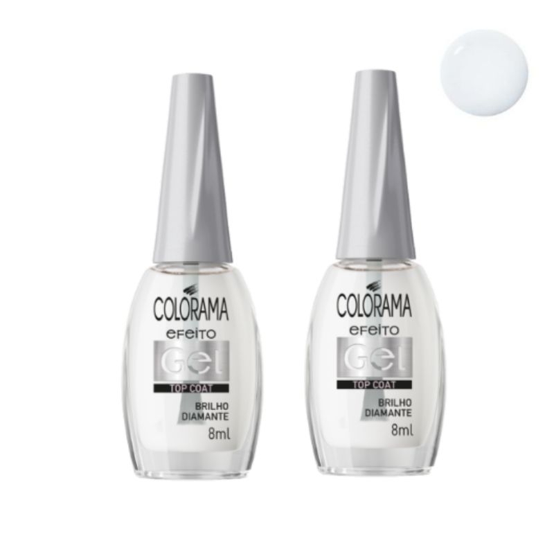 Kit com 2 - Colorama Efeito Gel Top Coat Brilho Diamante