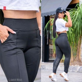 Calça Legging Montaria Feminina Modeladora Cintura Alta Suplex P, M, G e GG