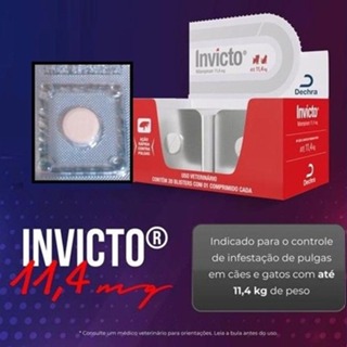 Invicto 11,4mg Antipulgas para Gatos e Antipulgas para Cachorro Remédio para Pulga Dechra em Oferta na Shopee