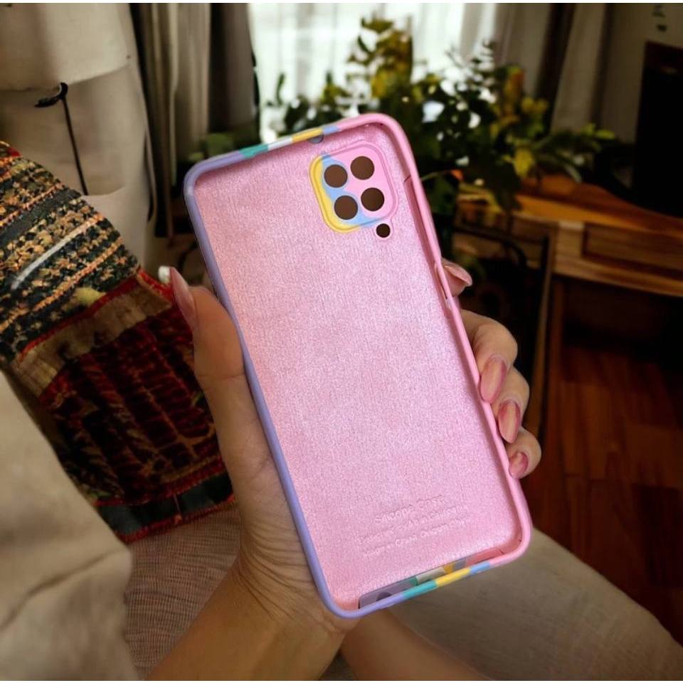 Capa Capinha Arco iris silicone Câmera Aveludada Fechada para GALAXY A70 A51 M40S A11 A22 4G A22 5G