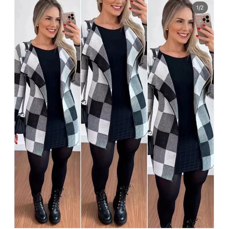 Kimono De Tricot Estampado Inverno Envio Imediato