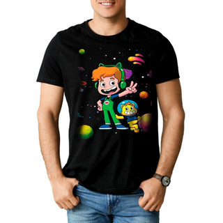 Camisa-Camiseta Gato Galactico Infantil Blusa unissex 100% Algodão Envio imediato Promoção