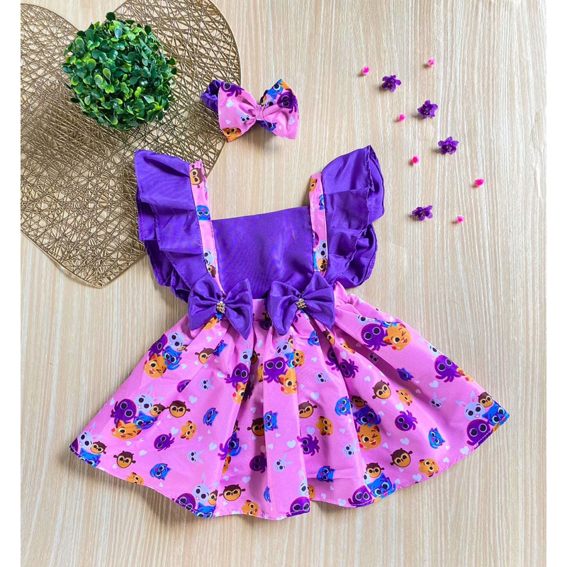 Salopete Saia Temático Infantil Bolofofo Ensaios Fotográficos Mêsversario