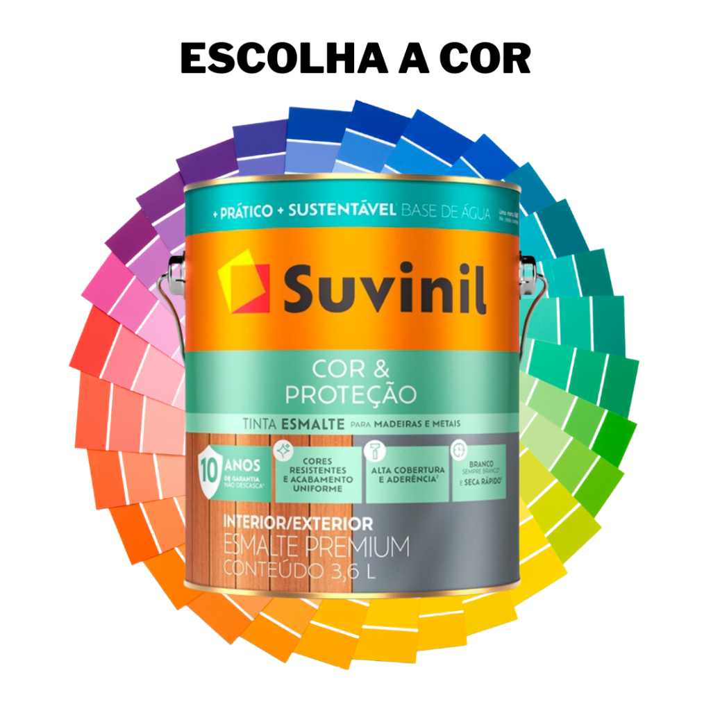 Esmalte Madeira e Metal Base Água 3,2l Cor & Proteção Suvinil Escolha A Cor e Acabamento - Home & Living