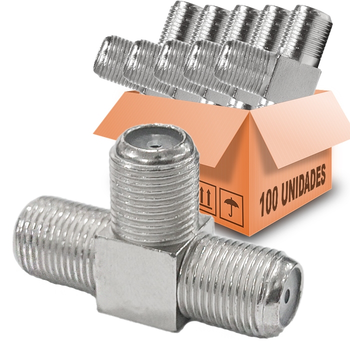 100pcs Emenda F Tipo T Cabo Coaxial 3 Fêmeas Rg6 Rg59 em Oferta na Shopee