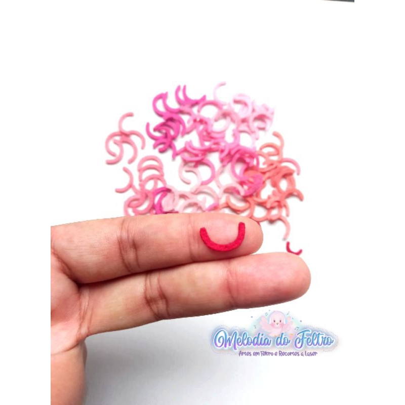 Recorte Boca Risquinho em Feltro - 50 unidades em Oferta na Shopee