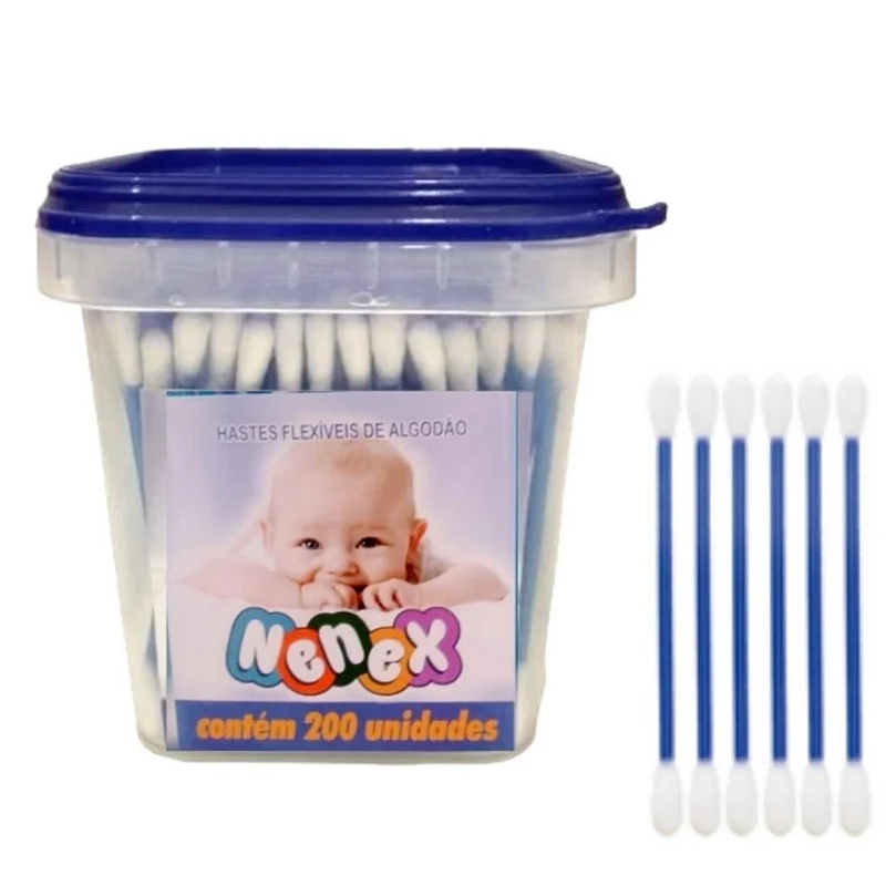 Cotonetes Nenex Hastes Flexíveis algodão Com 200 unidades