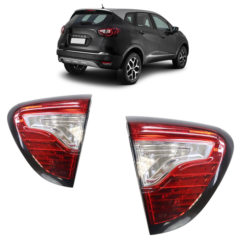 Lanterna Traseira Captur 2017 2018 2019 2020 2021 2022 Bicolor Porta-Malas Lente Lisa Acrilico em Oferta na Shopee