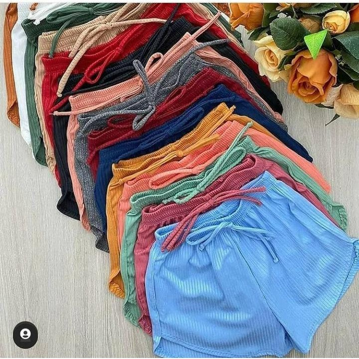 Short curto - Malha canelada Verão 2022 Academia Praia