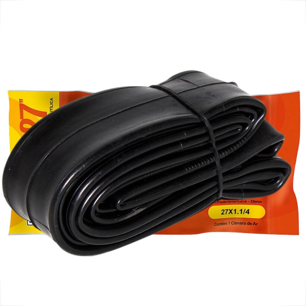 Câmara De Ar Aro 27 Bico Grosso 27x1.1/4 Válvula Schrader Caloi 10  Válvula 35mm Unidade