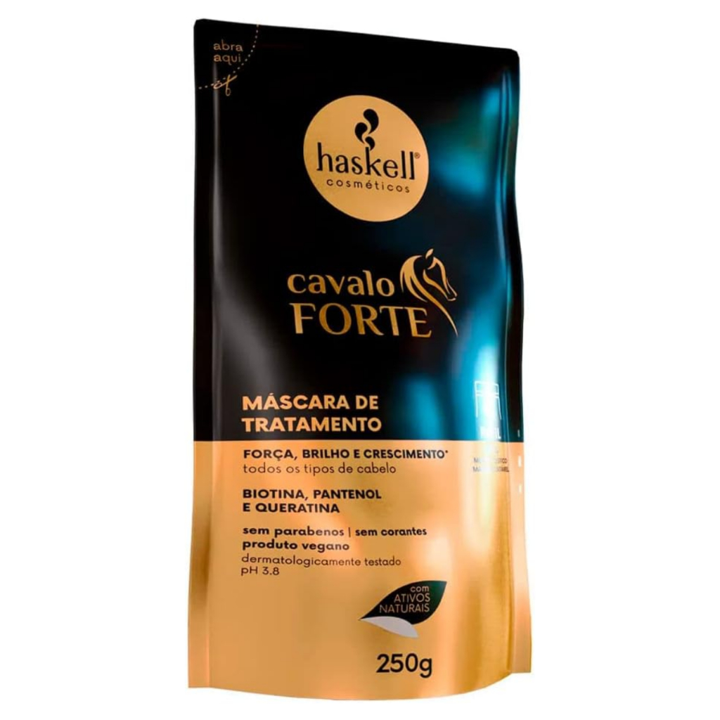 Haskell Refil Máscara Cavalo Forte 250G Tratamento Capilar Cuidados com o Cabelo Fios Mulher Feminino Reconstrução