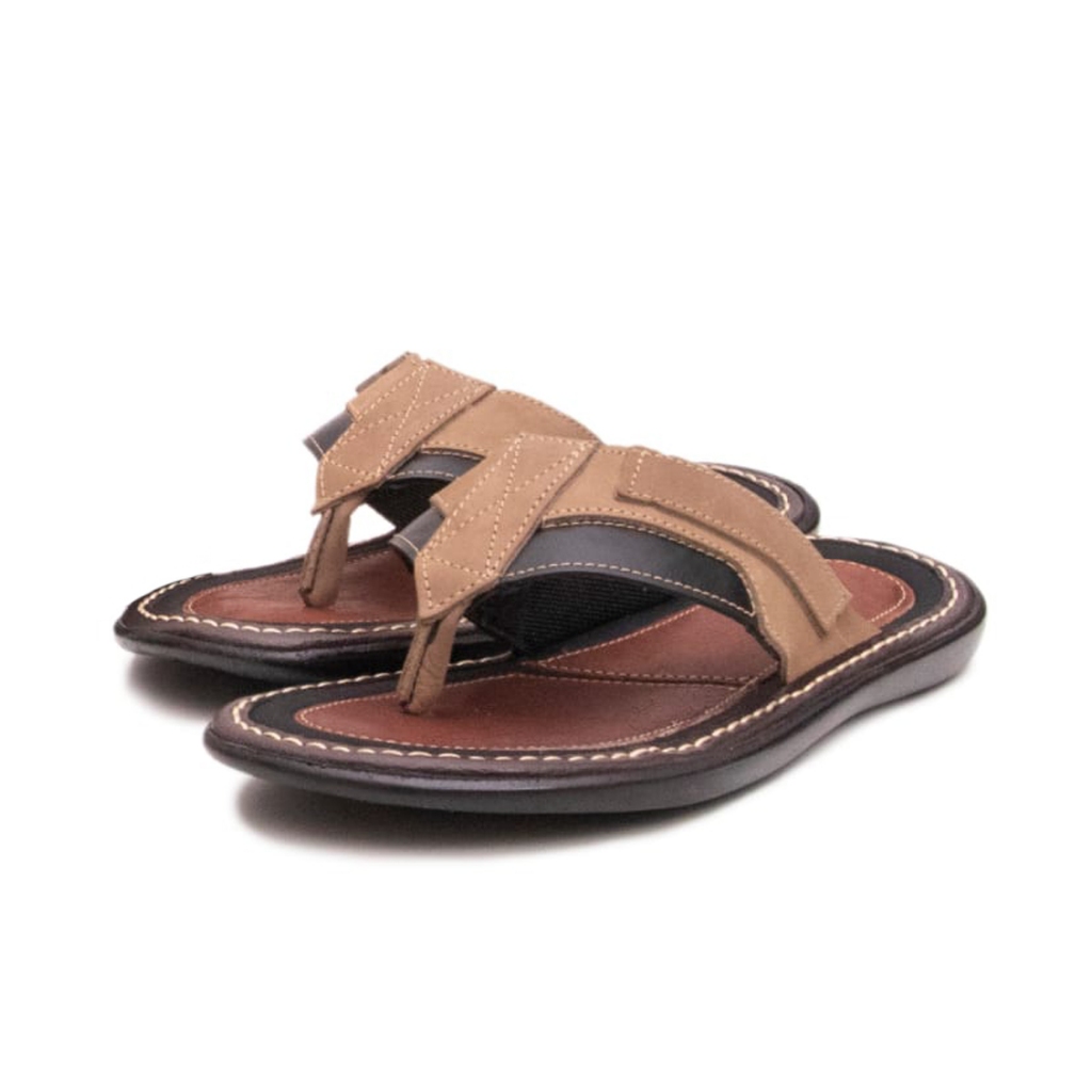 Chinelo Masculina Em Couro Legitimo Com Palmilha Anatômica Ortopédica Anti Stress Confort Plus