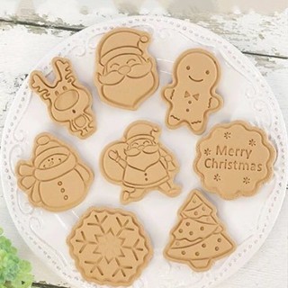 KIT C/8 Cortador Marcador Massas Natalino Biscuit Pasta Americana Artigo de Confeitaria Na...