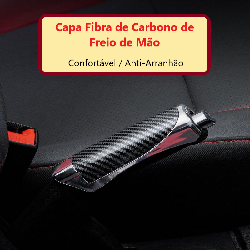 Capa Proteção Do Freio De Mão Carro E Manga De Decoração Cabo Antiderrapante Com Padrão De Fibra De Carbono