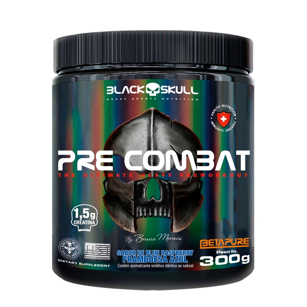 Pré-Treino Pre Combat Bruno Moraes - 300g Black Skull - Health