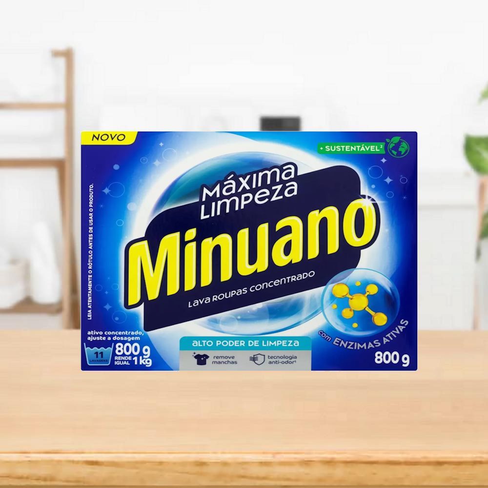 Sabão em pó Minuano Azul máxima limpeza 800g