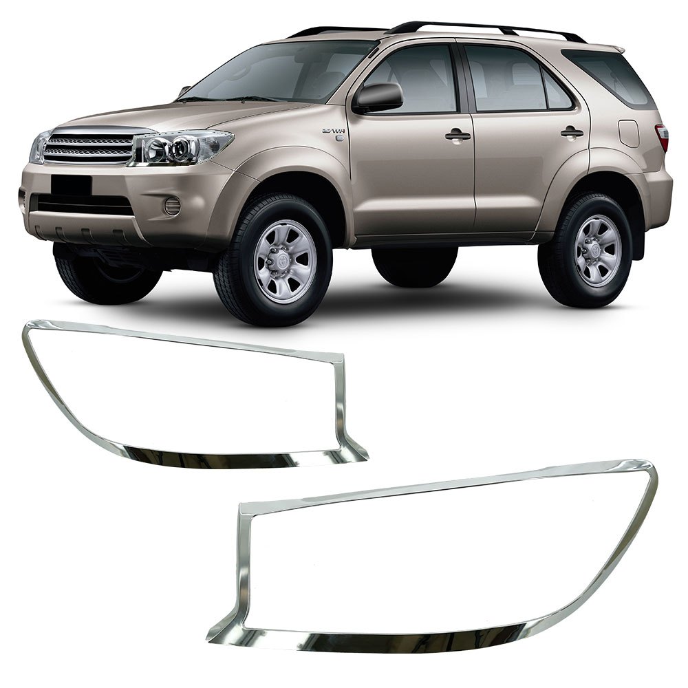 Par Aro Moldura Farol Hilux Sw4 2009 2010 2011 Cromado