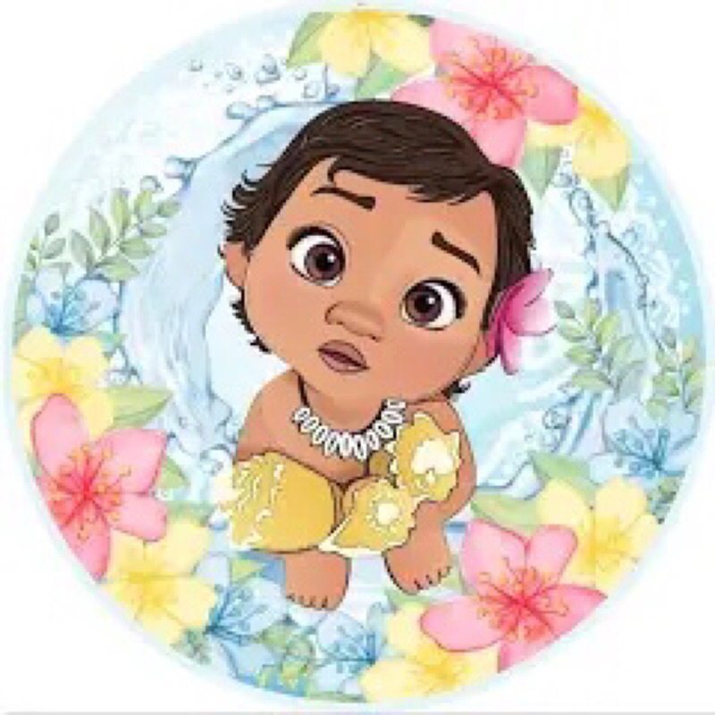 10 Aplique tag para esfera acrilica MOANA BABY